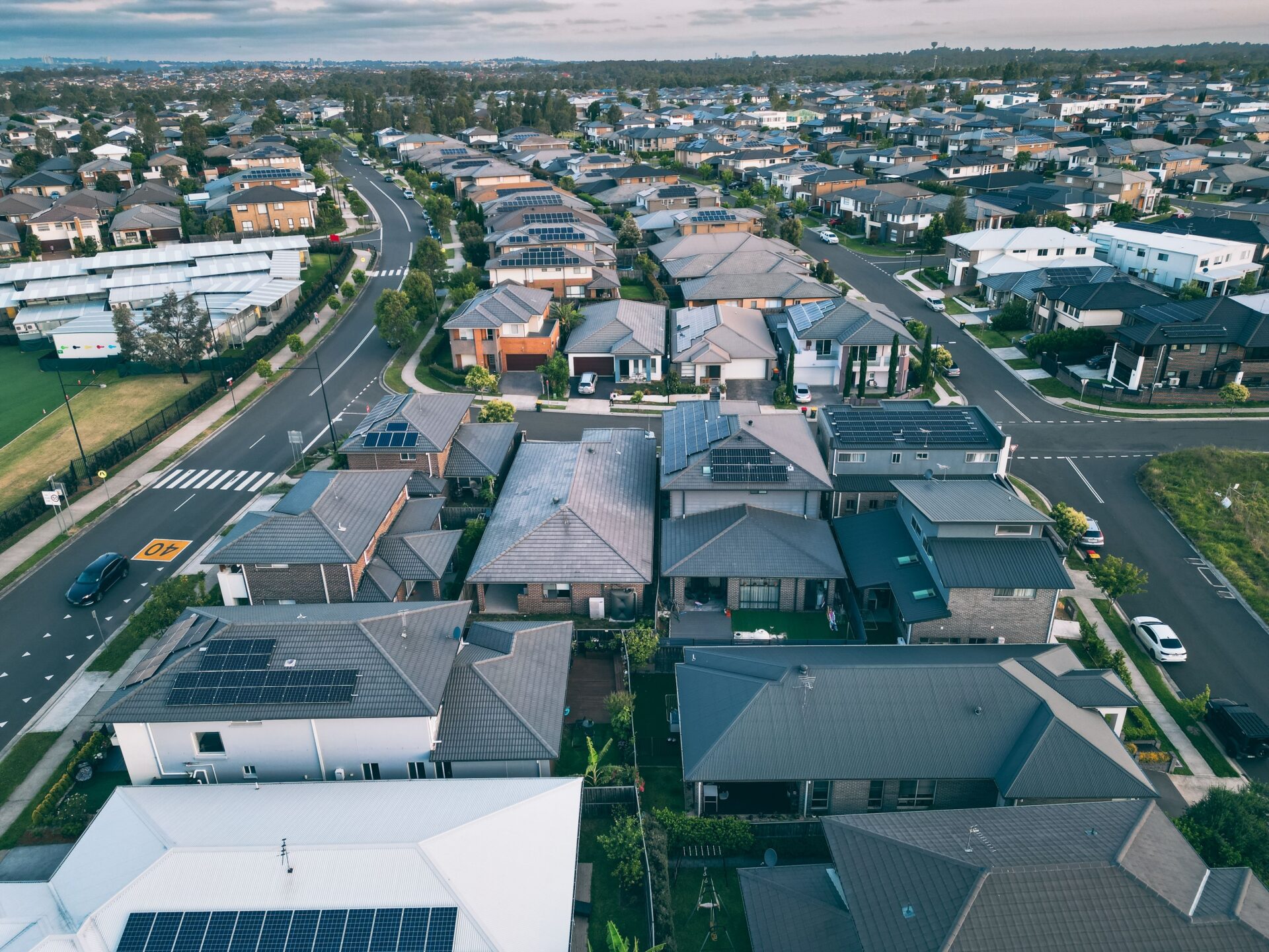 An,aerial,view,of,a,beautiful,australian,suburb,,in,new